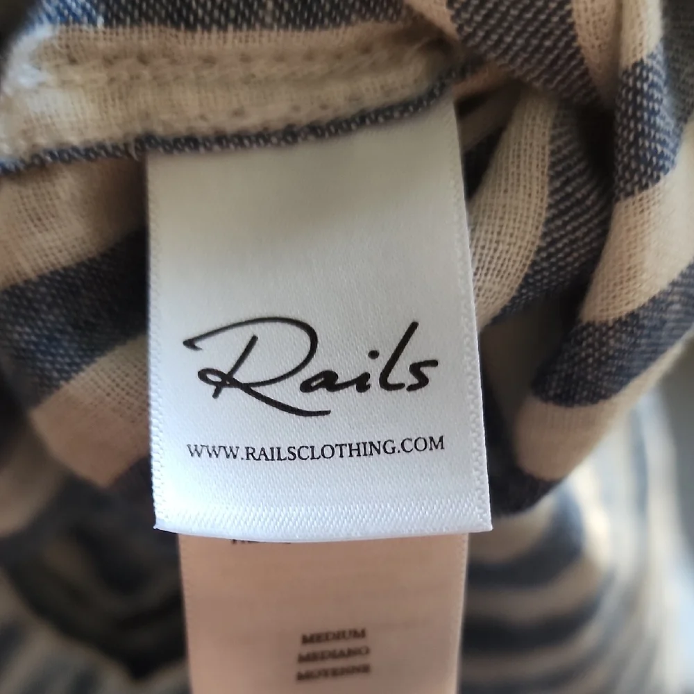 Rails Blue and White Striped Charli Boho Casual Shirt - Picture 11 of 13